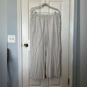 Old Navy High-Waist Wide Leg Linen rayon style Pants in Light Beige Khaki Tan